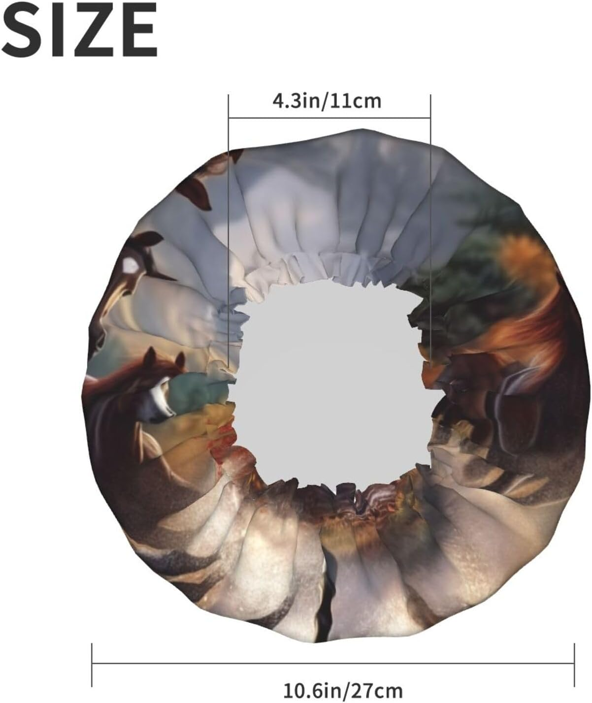 Reusable Shower Cap for Women Men Large Waterproof Shower Bonnet Washable Bath Cap Horses Hair Hat Elastic Band Double Layered Shower Hat for Long Hair, Braids image number 2