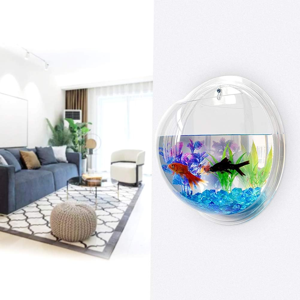 Fish Bowl, Acrylic Wall Hanging Fish Goldfish Bowl for Fish, Flower, Potted Plants, Small Items (Assorted Color) image number 6
