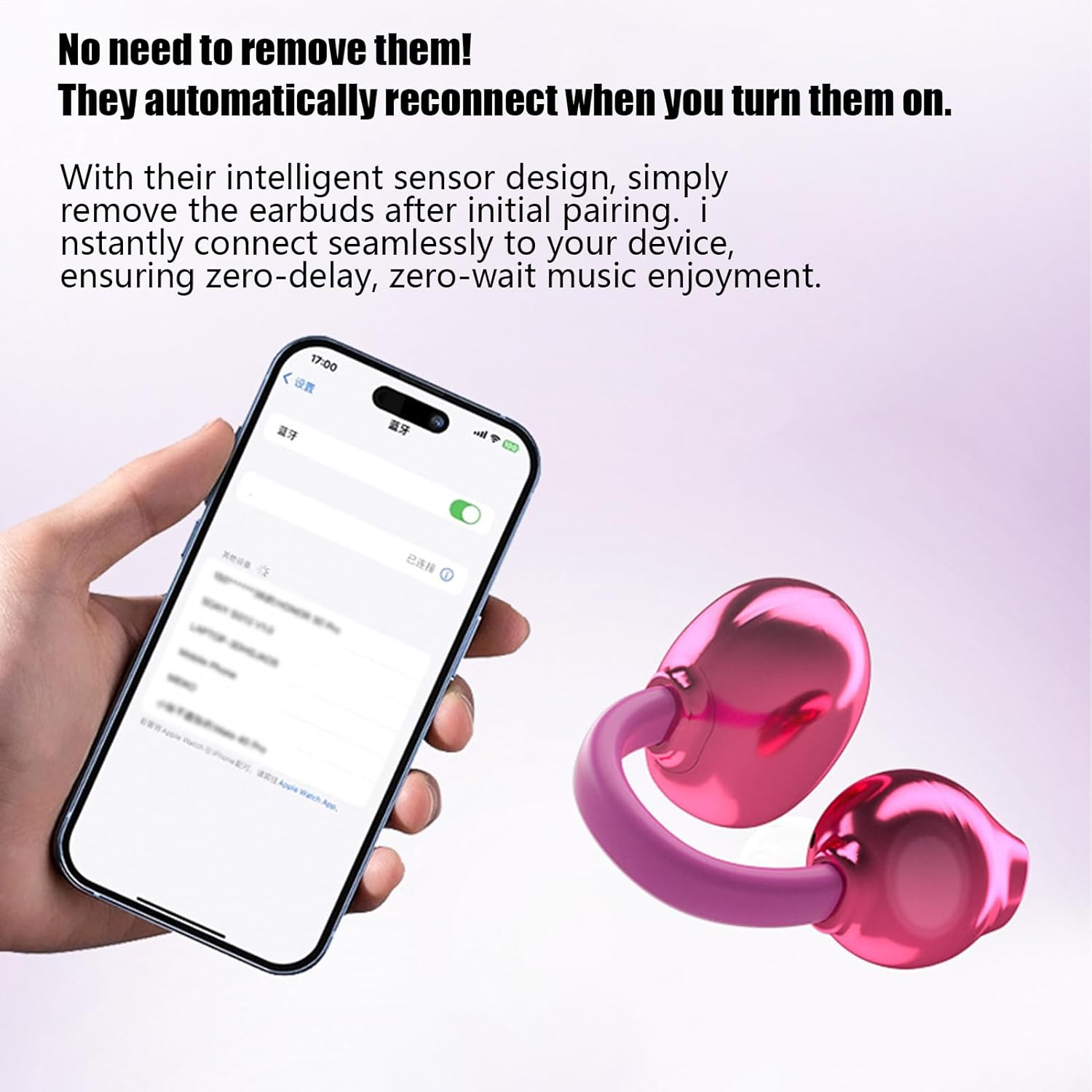 Mivpzisk Open Ear Earbuds - Handbag Ear Cuff Headphones Wireless Earbuds - Noise Cancelling Headphones for Women Sports Workout Gym Running Cycling Travel Outdoor Commuting Birthday Work image number 1