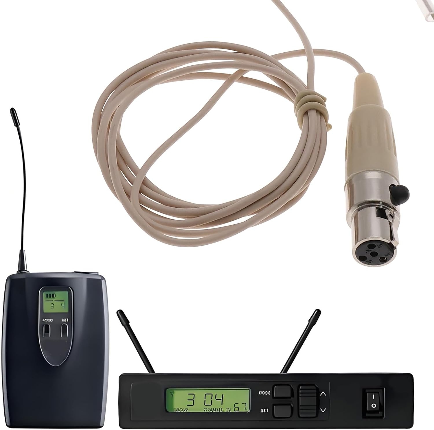 SING F LTD 1Pc Headworn XLR Microphone with 4Pin TA4F Plug Single Earhook Headset Compatible with Shure Wireless Bodypack Transmitter (Beige) image number 4