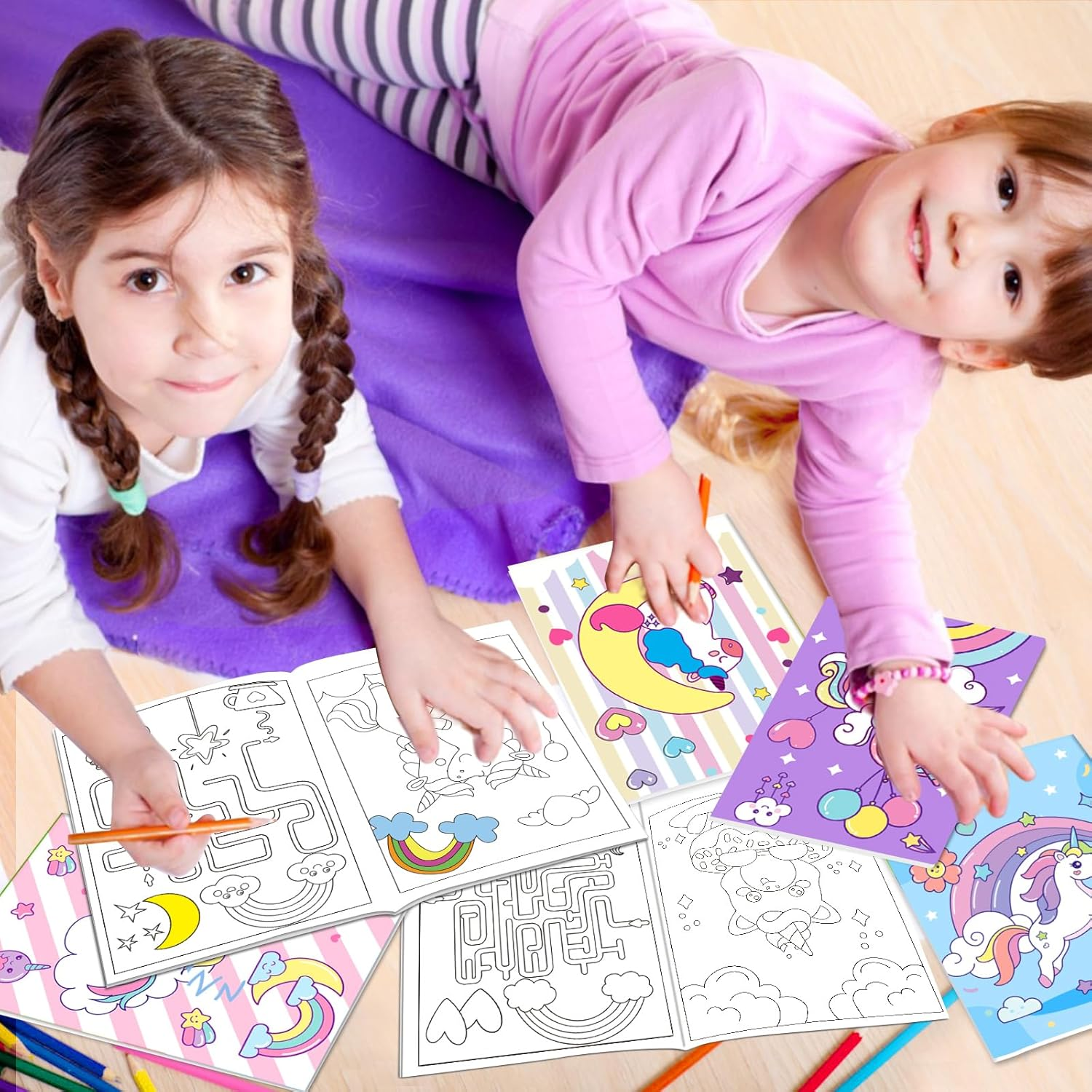 24Pcs Magic Horse Mini Coloring Books for Kids Party Favors Bulk Gift Small Art Unicorm Drawing Activity Book for Birthday Goodie Bags Stuffer Filler Holiday Kindergarten School Classroom Supplies image number 4