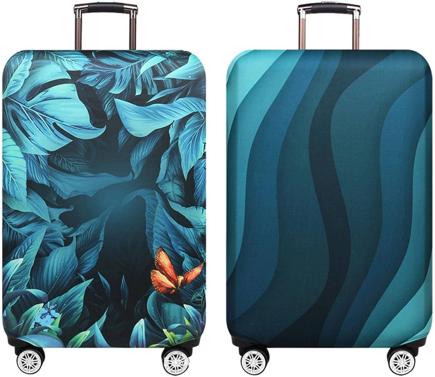 Green Ripple Brand Travel Thicken Elastic Deep Rain Forest Color Luggage Protective Cover, Apply To18-32 image number 1