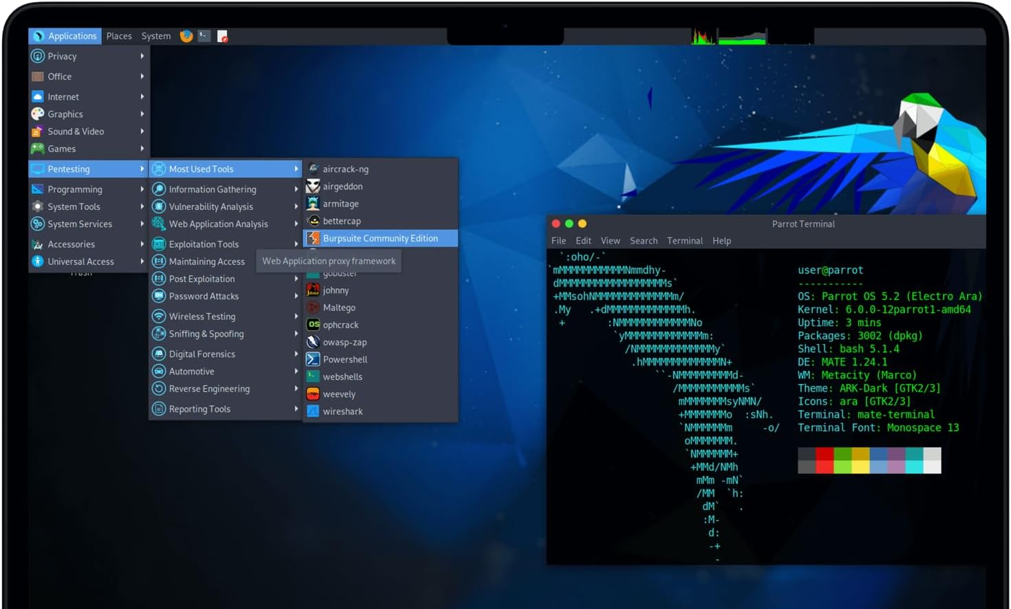 Latest Parrot Linux "Home Edition" Operating System for PC on DVD image number 1