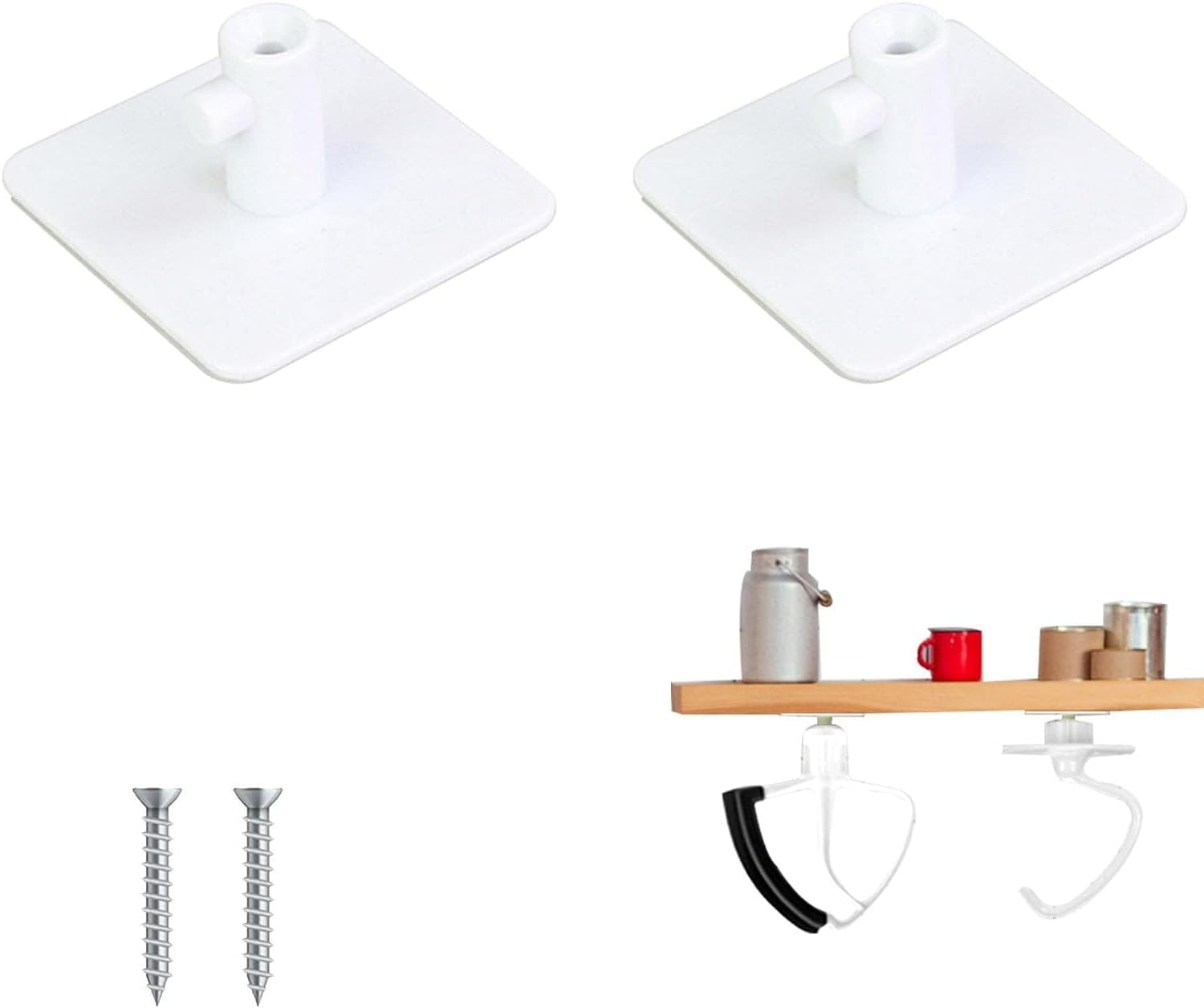 Mixer Attachment Holder, Kitchen Aid Mixer Attachment for Dough Hook, Kitchen Aid Mixer Accessory Stand Mixer Attachment Holder,Flat & Edge Beater, Wire Whip (Single)