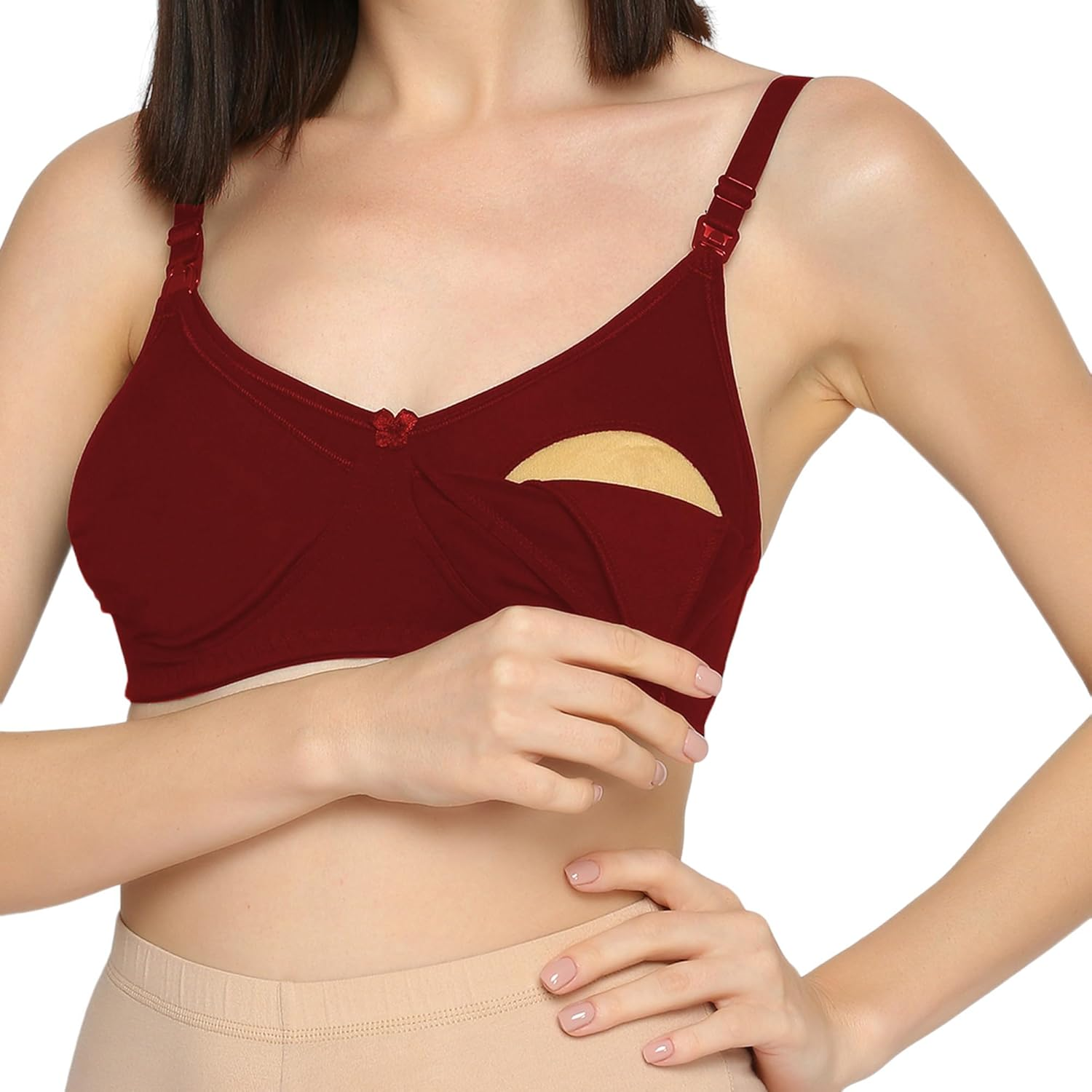 Women'S Cotton Full Cup Non-Wired & Non-Padded Feeding Bra | Nursing Bra | Maternity Bra image number 4