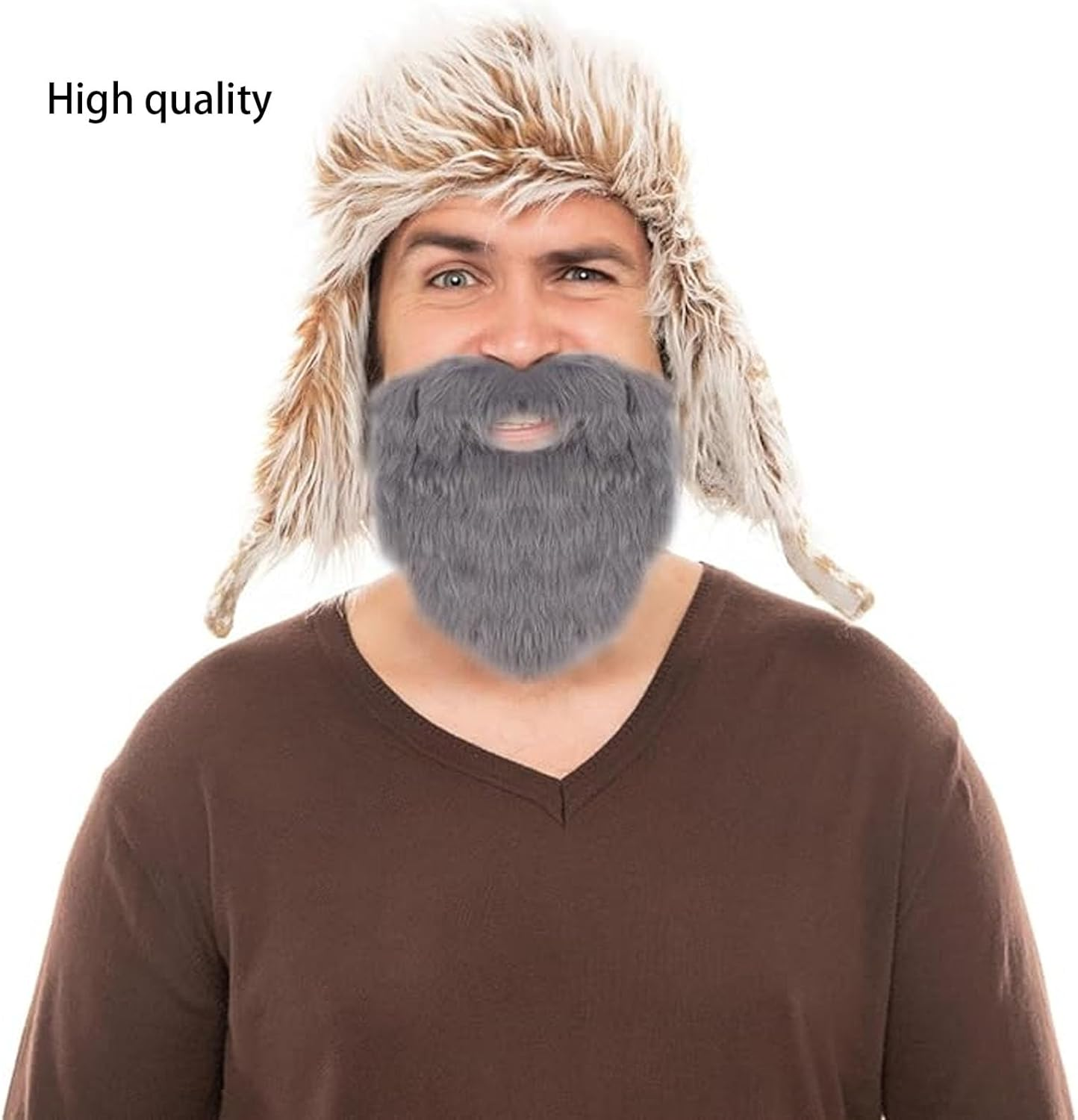 4 PCS Fake Mustache, Fake Beard, Self Adhesive Funny False Costume Whisker for Christmas Halloween Party Adults Children image number 1