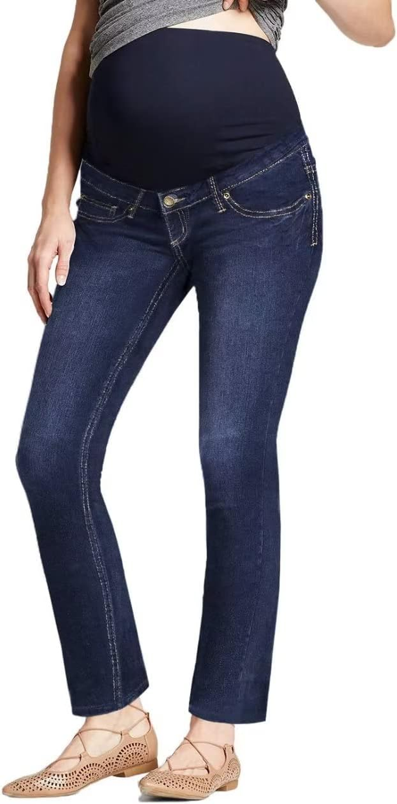 Hybrid & Company Super Comfy Stretch Women'S Maternity Bootcut Jeans with Real Pockets