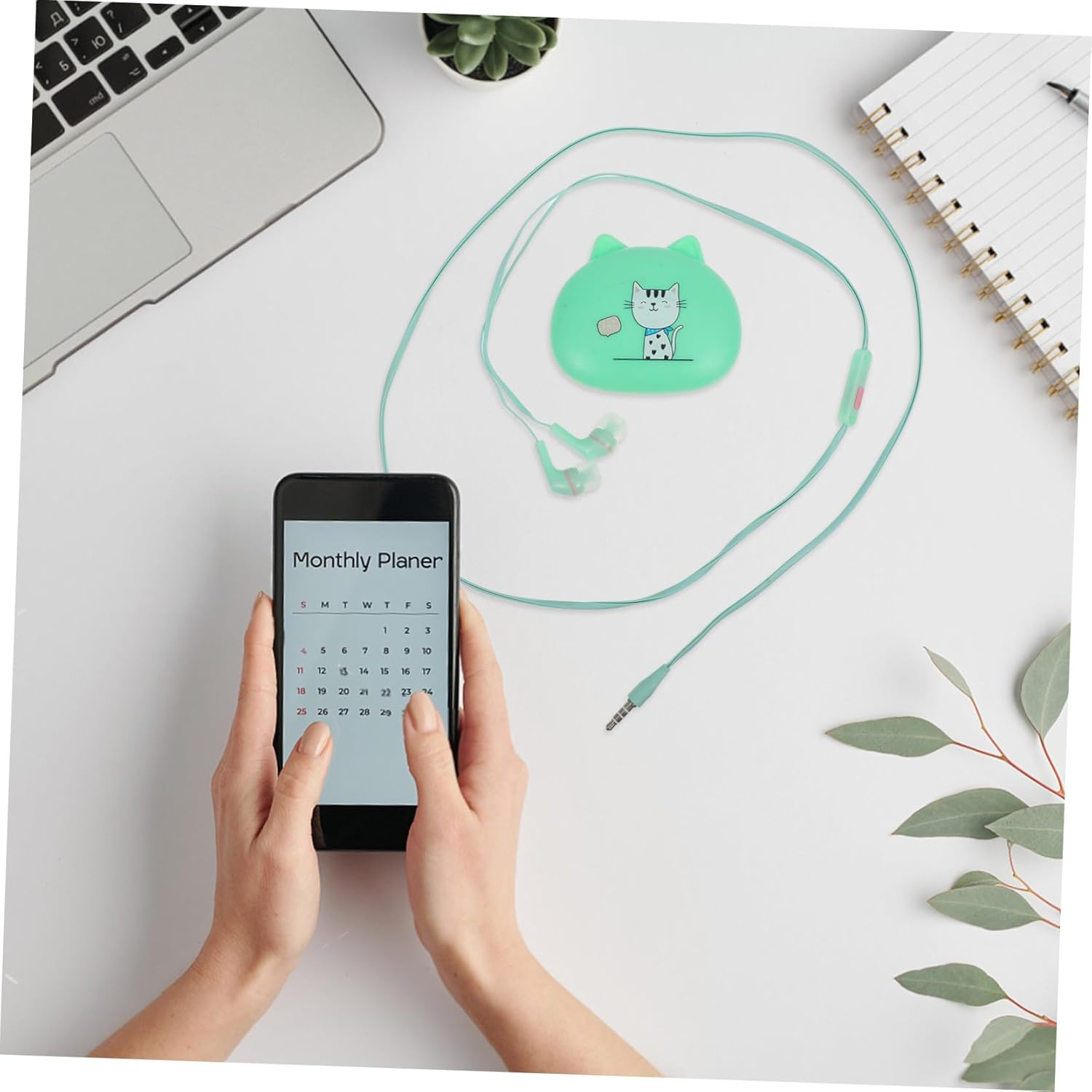 Jojofuny Wired In-Ear Earphones with Microphone for Phones Ergonomic Comfortable Fit Wired Earbuds with Music and Call Control Stylish Green Design for Everyday Use image number 1