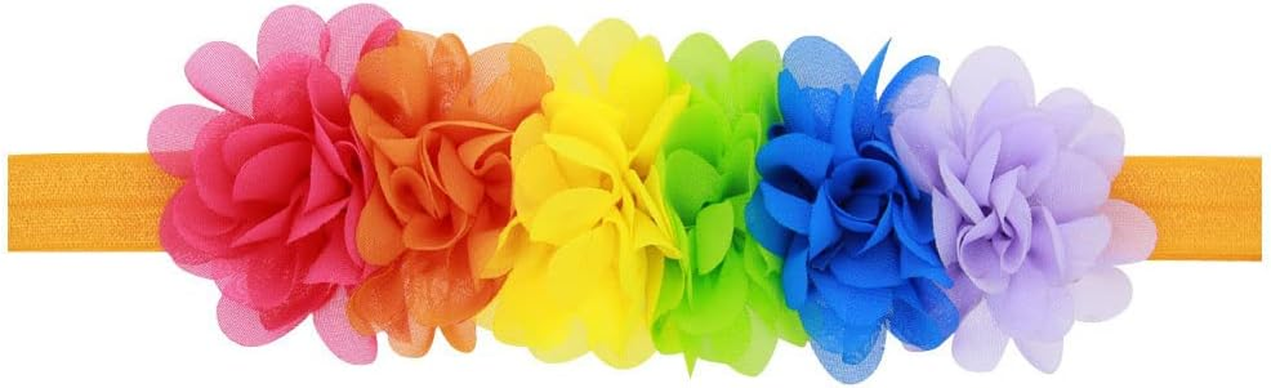 Rainbow Flower Headband Baby Girls Rainbow Floral Hair Band Flower Headwear BBG35 (A4) - A3 image number 2