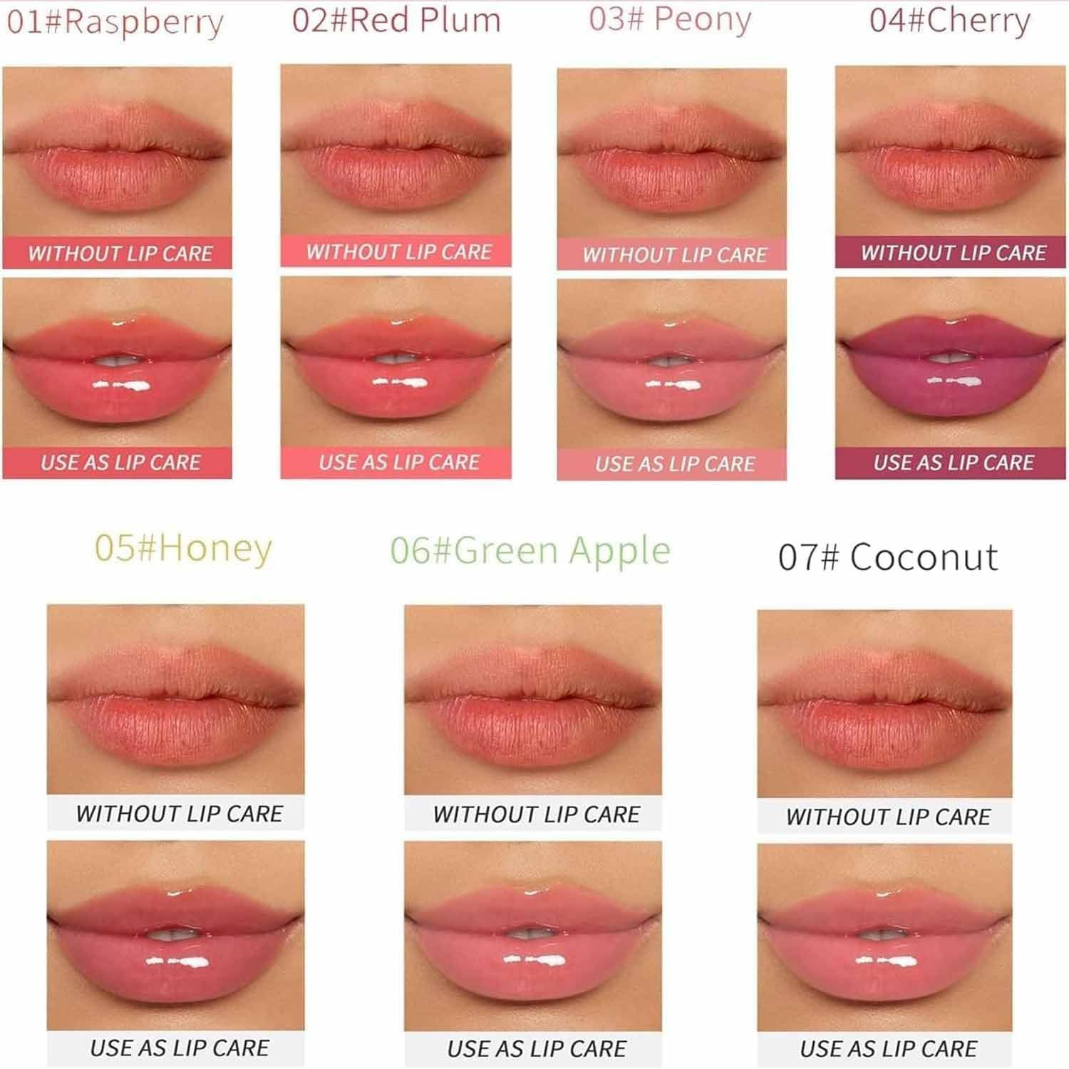 2Pcs Clovey Korean Lip Oil Stain,Clovey Tinted Lip Glow Oil,24-Hour Hydration & Plumping Effect,Waterproof,No Peel Off,Smooth Glide Application (01+02, SIZE) - 01+06 image number 5