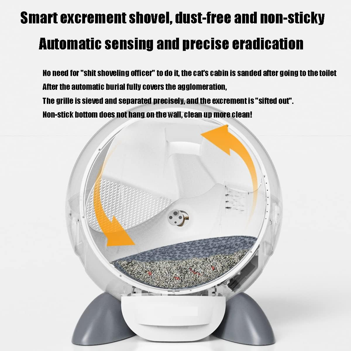 Self Cleaning Cat Litter Tray, Cat Litter Box, Odor Removal/60L Extra-Large Capacity, Smart Automatic Cat Toilet for Multiple Cats, Built-In Camera, Intelligent Identification of Multiple Cats image number 4