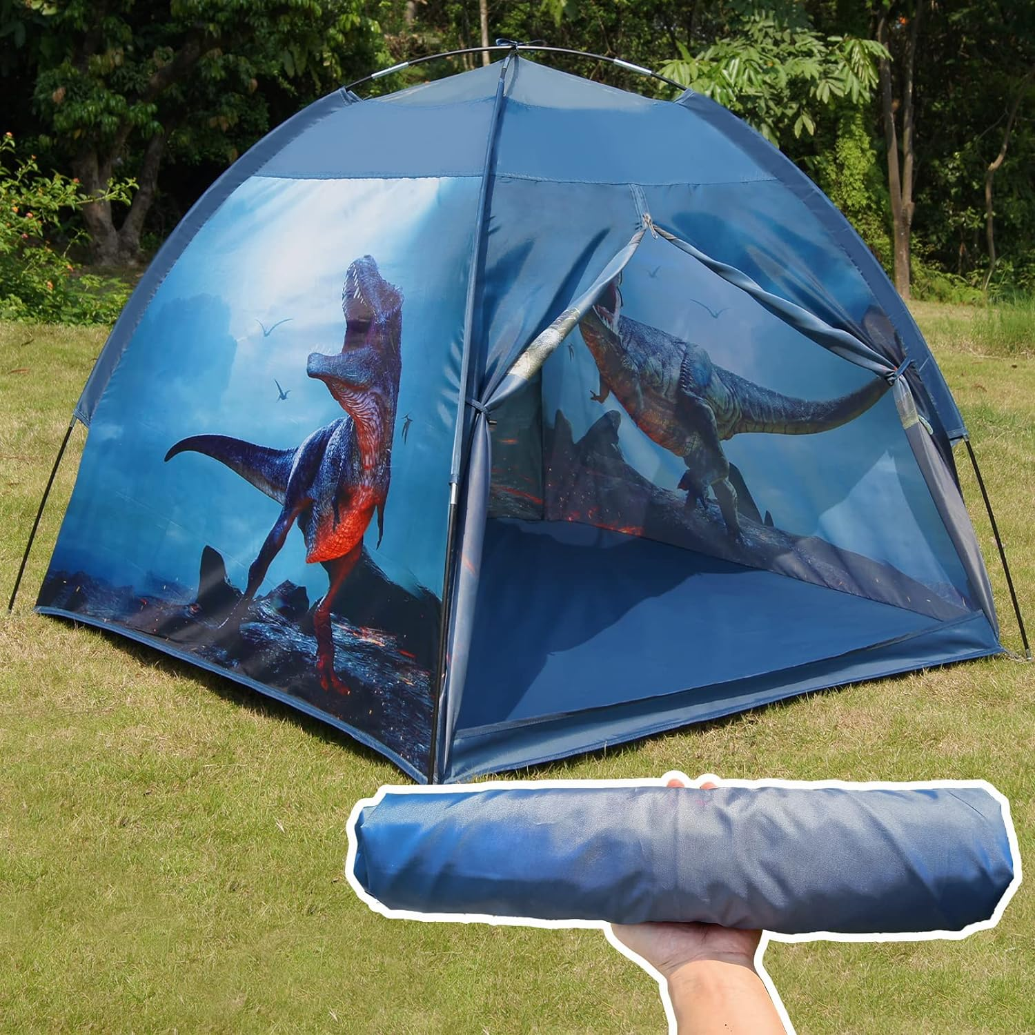 Dinosaur Tent for Kids with Real Dinosaur Theme Kids Play Tent, Outdoor and Indoor Tent for Kids, Dinosaur Toys for Boys & Girls to Have Fun image number 5