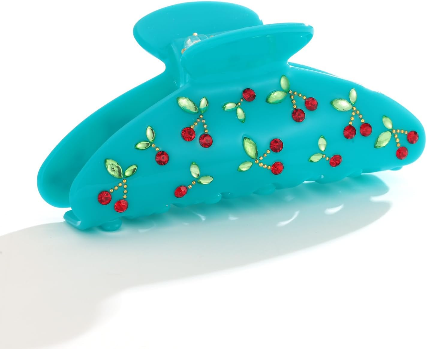 LILIE&WHITE Acrylic Hair Clips for Women Black Claw Clips with the Rhinestone Pattern in Red Cherry Hair Clip with Claw for Thick Hair Strong Hair Fix Claw Clips - Hc21221C image number 4