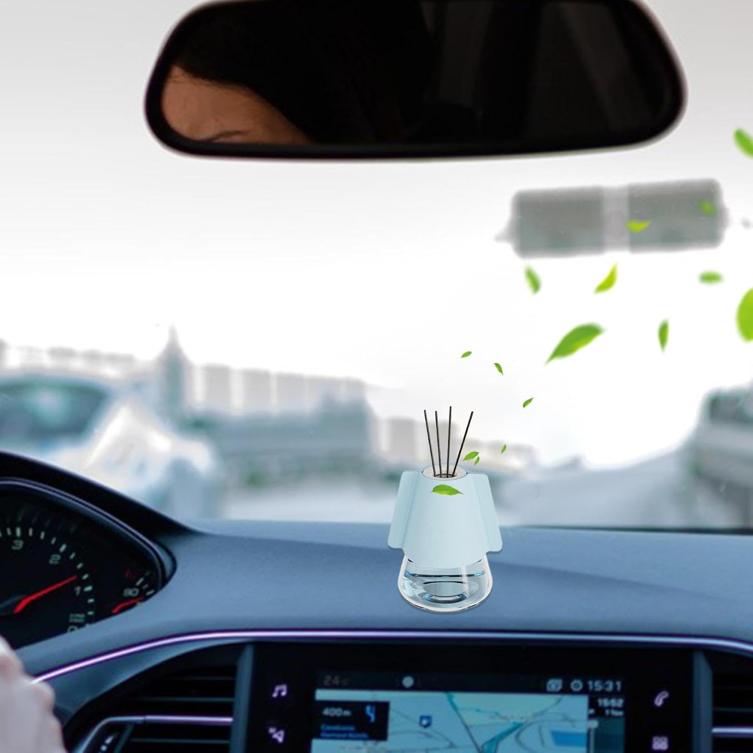 Home Scent Diffusers,Air Freshener Diffuser Room Scent Diffuser with Floral Fragrance | Multipurpose Home Fragrance Reed Diffuser Glass Fragrance Diffuser Set for Car Home Hotel image number 2