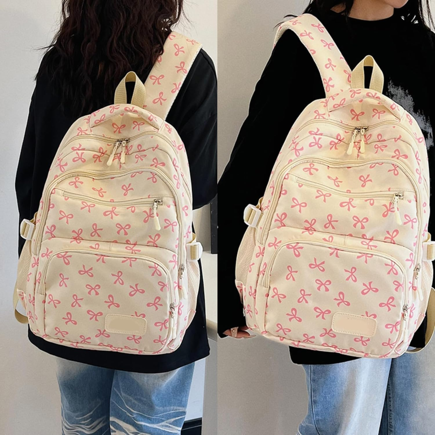 Bow Backpack 3PCS Set Coquette Nylon Backpack Cute, Kawaii Bow Backpacks, Fashion Travel Daypack, for Travel Daily & School - 1Pcs*B image number 3