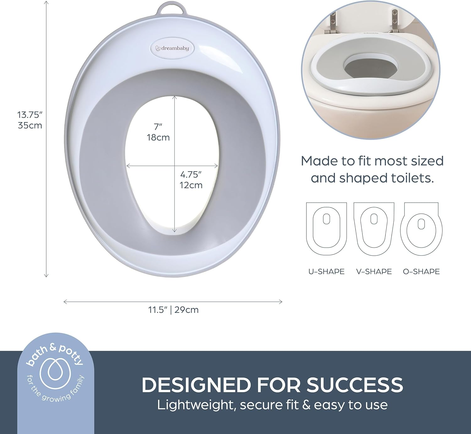 Dreambaby Potty Training Toilet Seat, Easy Fit Toddler Toilet Seat Cover, Anti-Slip for Potty Training Boys and Girls, Lightweight and Portable Potty for Toddler Travel - Aqua image number 6