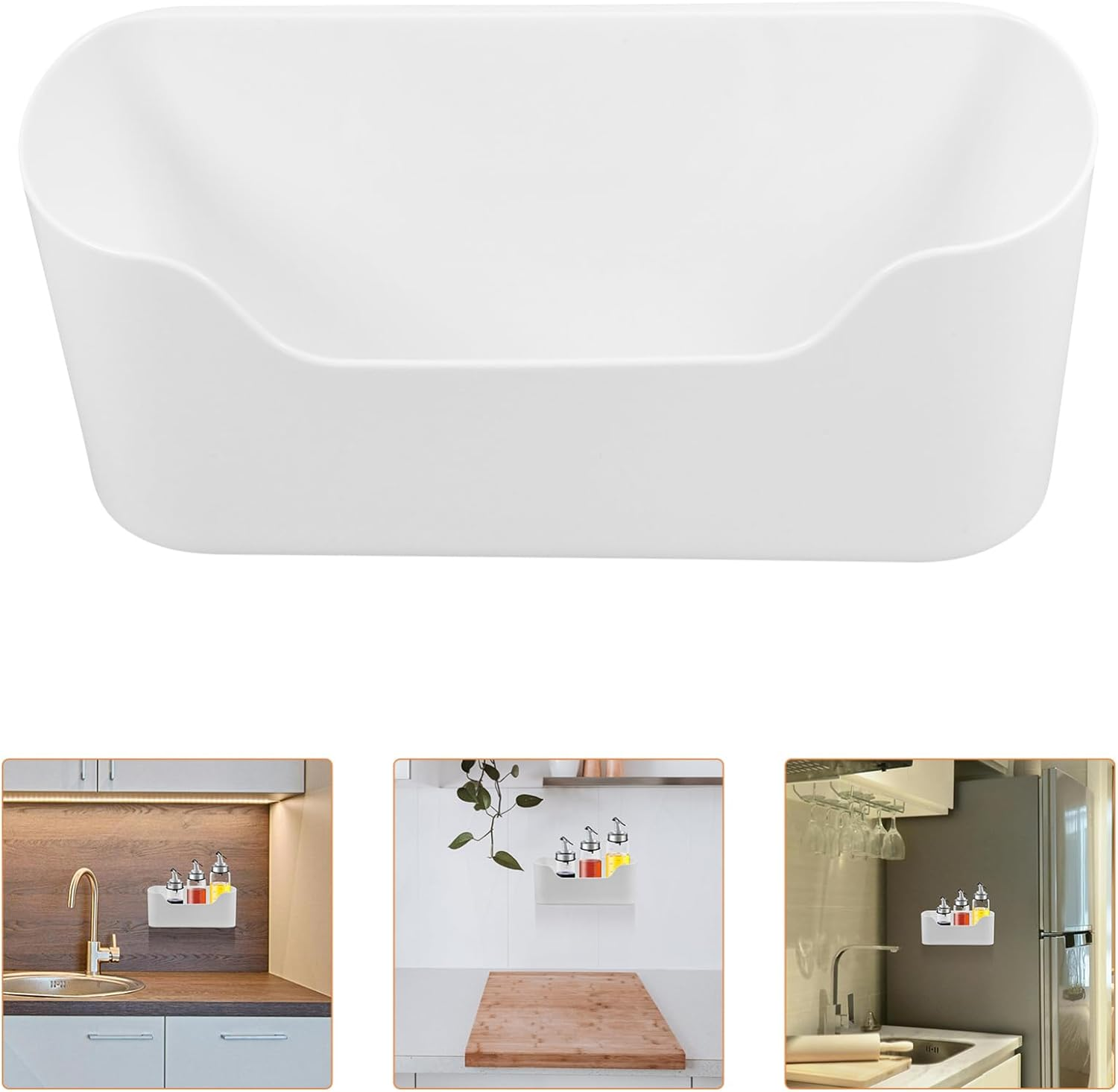 Alipis 2 Pcs Kitchen Cabinet Door Organizer Adhesive Mount inside Cabinet Door Storage under Sink Door Storage Shelf for Kitchen Bathroom Office Garage Craft Room image number 6