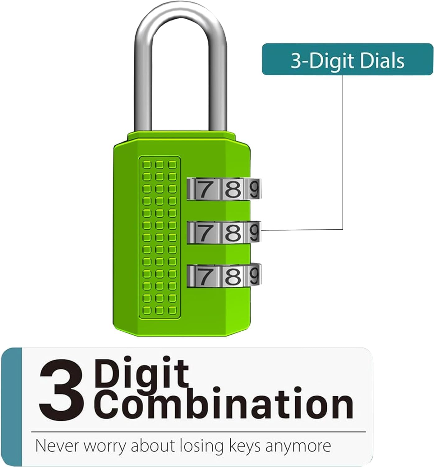 4 Pack Combination Lock for Locker 3 Digit Outdoor Combination Padlock Resettable Luggage Locks Padlock Weatherproof Suitcase Number Lock for Travel Bag Gym Locker Toolbox Suit Case image number 4