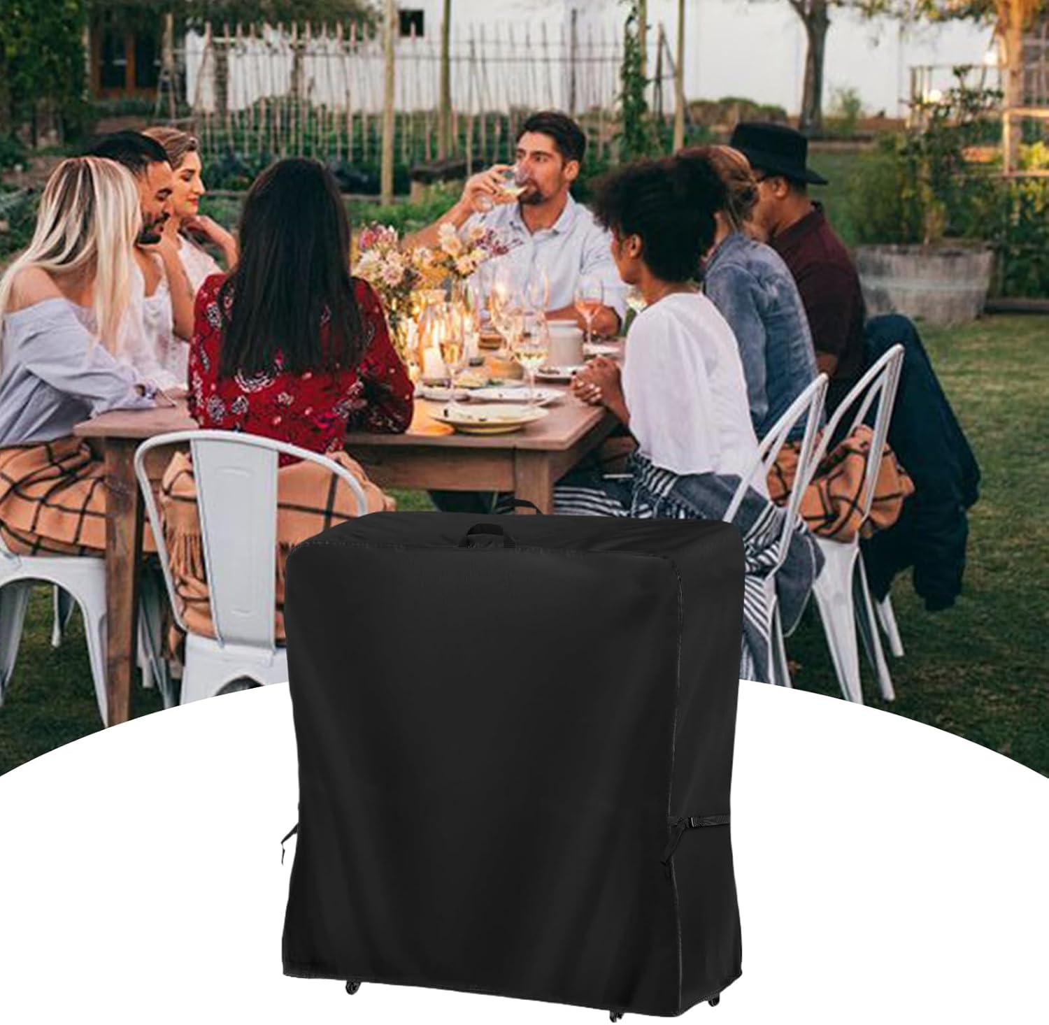 Keyubria Outdoor TV Cover - Mobile TV Carts Covers - Weatherproof Dustproof Television Screen Protectors for Backyard Garden Lawn Deck Yard image number 5