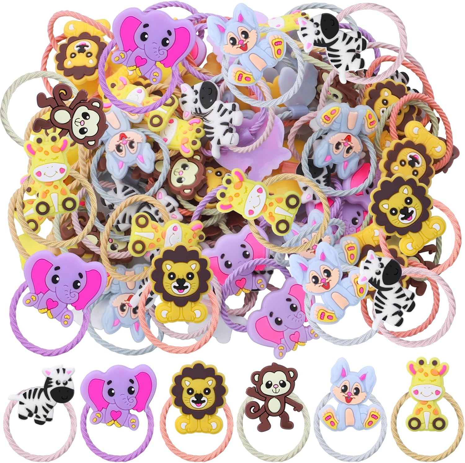 Pack of 36 Mermaid Hair Bobbles Girls Cartoon Elastic Hair Bands Girls Accessory