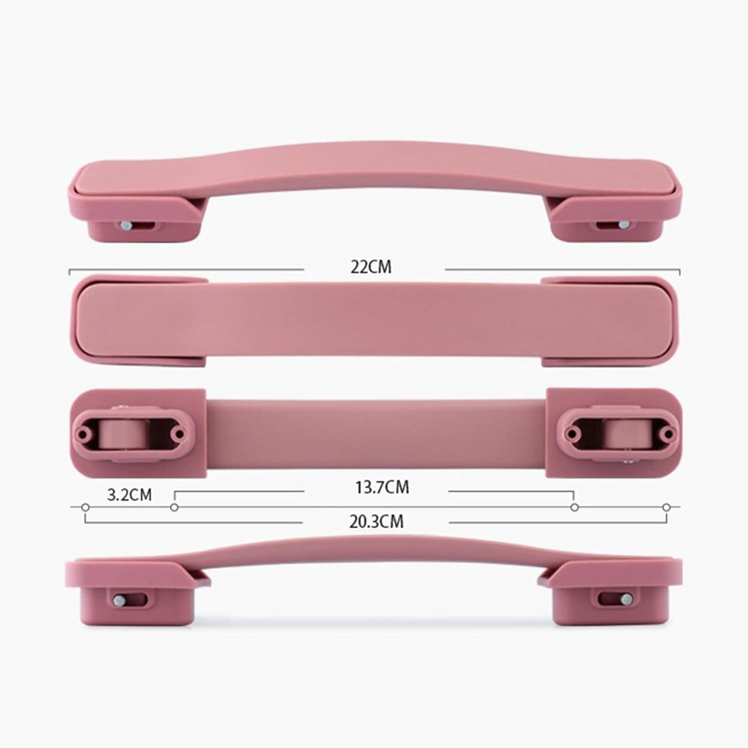 ZGUZMCMK 2Pieces Suitcase Travel Luggage Handle, Wear Resistan Box Handle Carrying Grip, Spare Strap Replacement Part Carry Handles, Gray and Pink, 22Cm - Black And Pink image number 3