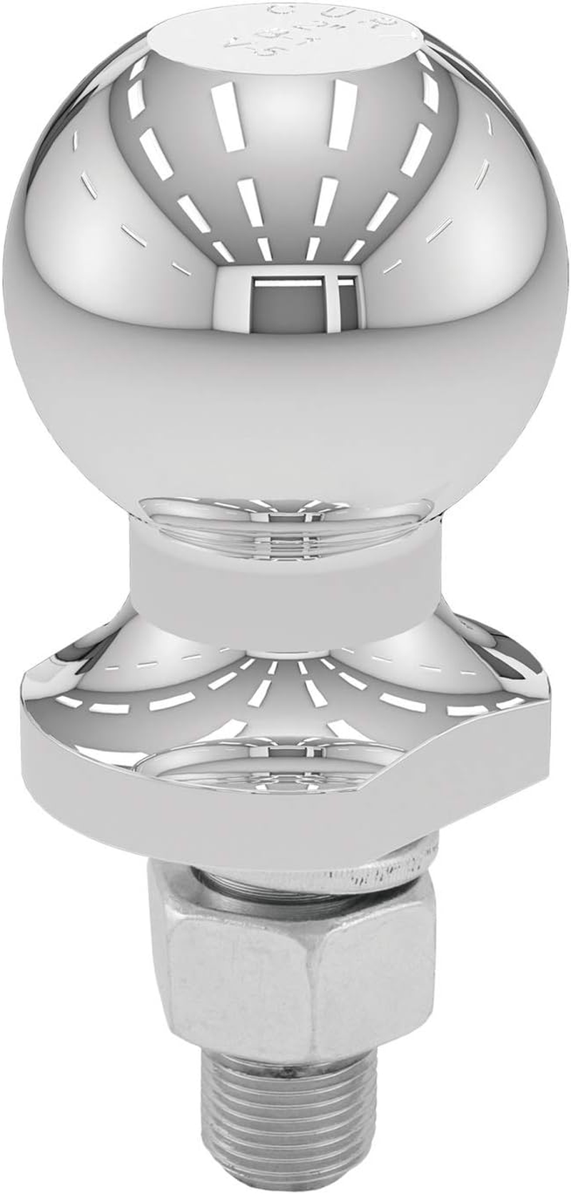 CURT 40097 Chrome ATV, UTV, Lawn Tractor Hitch Ball, 2,000 Lbs, 2-Inch Diameter, 5/8 X 1-3/4-Inch Shank image number 3