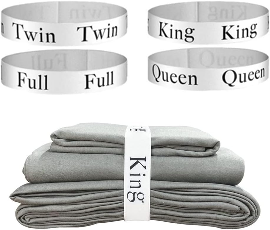 Cuicanfla 12 Pieces Bed Sheet Organizer Bands, Closet Organization Sheet Straps, Sheet Keepers and Storage Labels for Linen Closet, Elastic Bedding Straps for Folding Bedsheets, Sheet Sets, Duvets image number 2