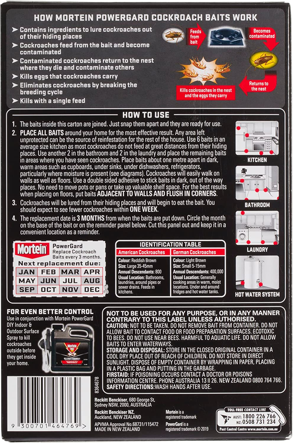 Mortein Powergard Cockroach Baits (12 Baits)