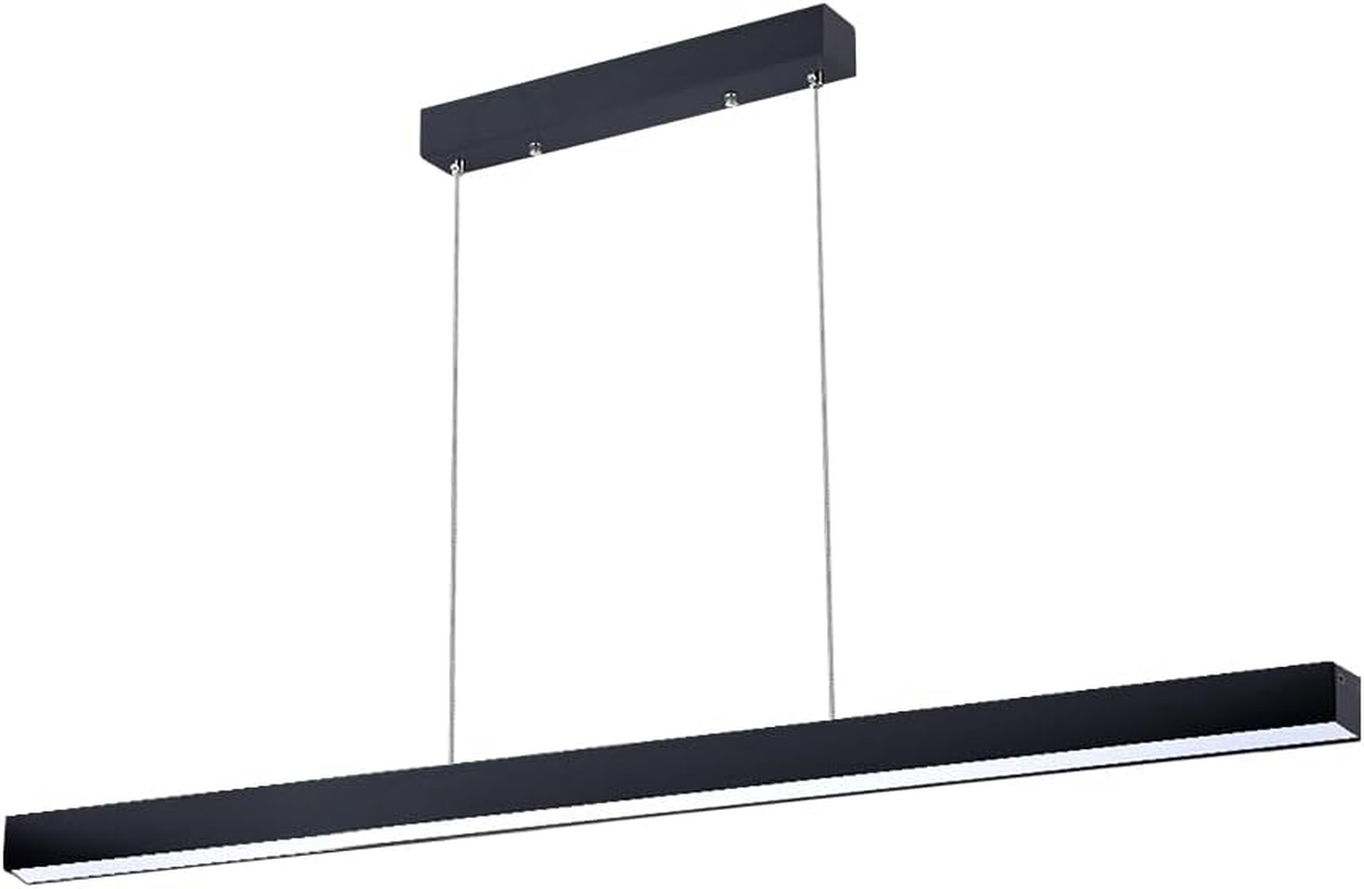 Krear 180Cm Industrial Modern Pendant Light with 3-Step Colour Change, anti Glare Aluminum Linear Lamp for Kitchen Island, Dining Table & Bar image number 4