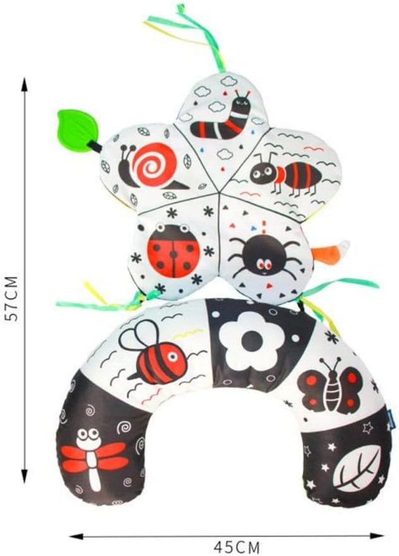 Poemtian Poemtian Baby Toys Infant Prone Pillow,Black and White High Contrast Baby Toys,Plaything Tummy Time Toys Cotton Pillow Infant Cotton Pillow for Infant Newborn Toddler image number 4