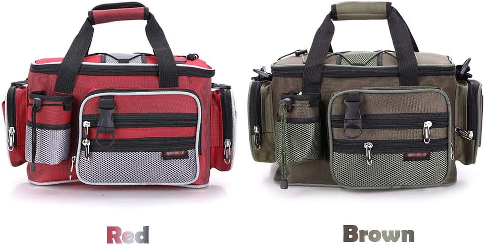 Multifunctional Fishing Sling Bag Bait Tackle Handbag Spacious Waist Pouch Case with Main Compartment Padded Sleeve Front External Pockets Side Top-Loading Elastics Coated Internal Water Carrying Hand image number 1