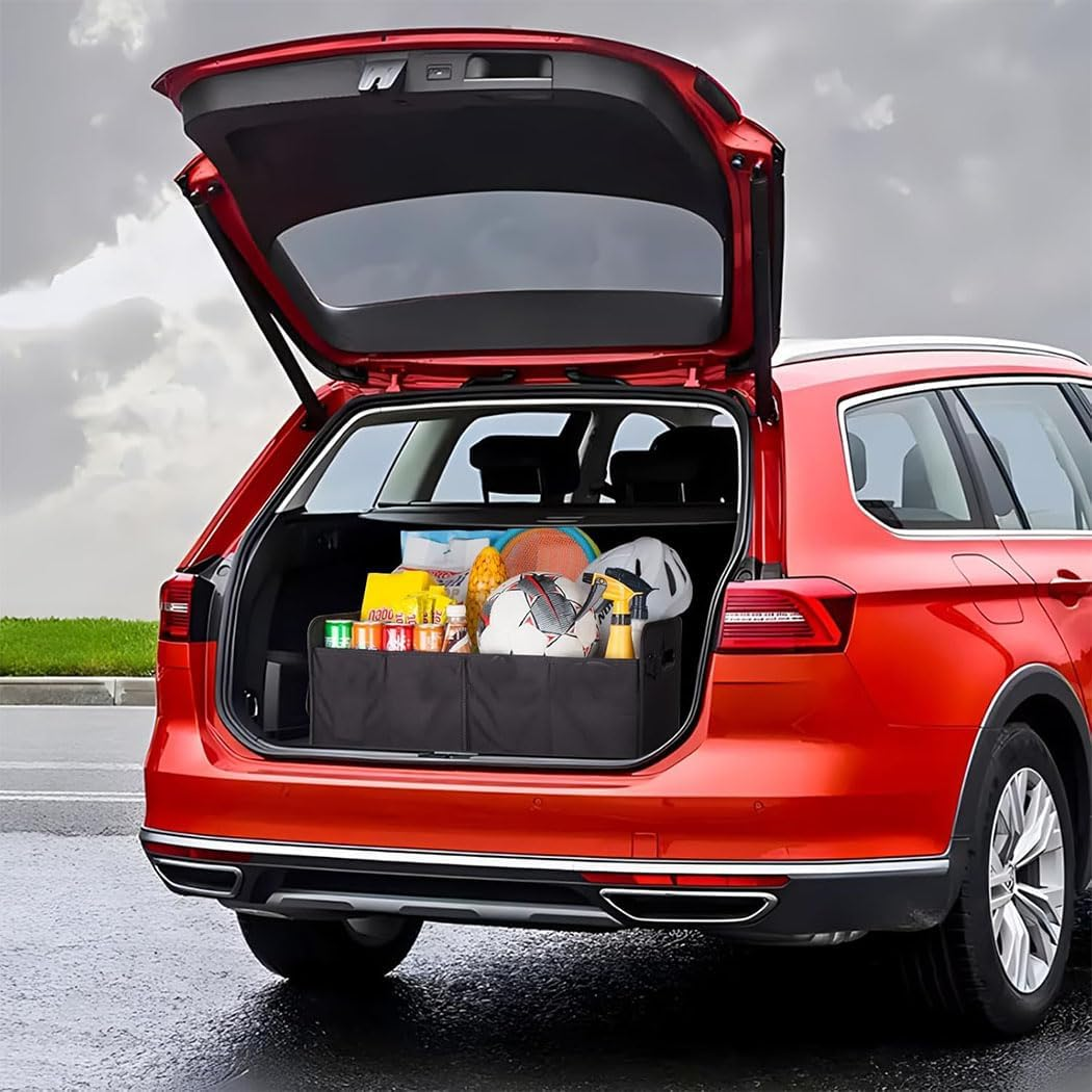 Idopick Car Trunk Organizer, Collapsible Waterproof Premium Oxford Cargo Storage, Multi-Compartment Foldable Trunk Groceries Organizer, Auto Accessories Universal for Suv,Truck,Sedan Jeep image number 1