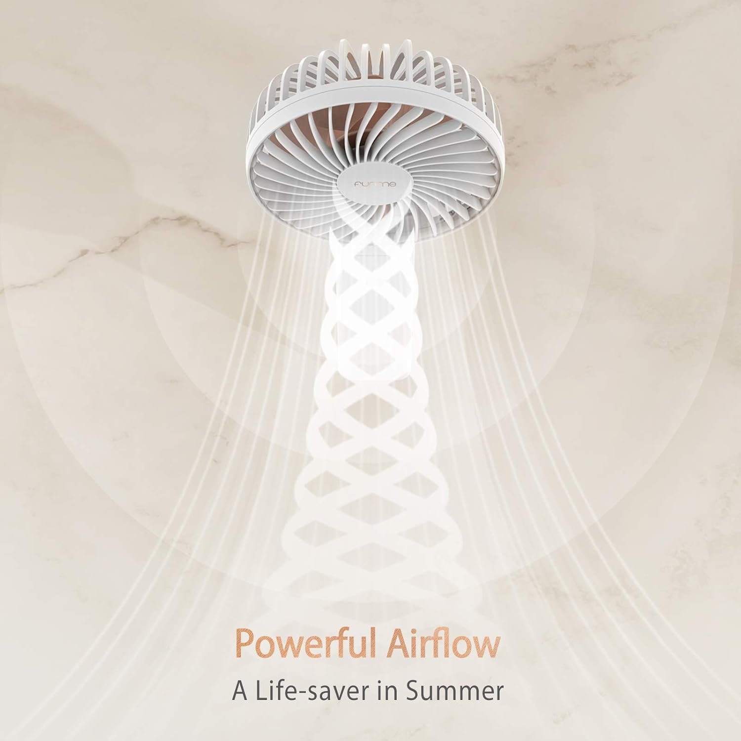 Funme Handheld Fan 5000 Battery Portable Strong Wind Fan Rechargeable, 20 Hours Quiet Foldable USB Desk Fan, 4 Speed Powerful Personal Hand Fan Exquisite for Girl Makeup Office Indoor Outdoor Holiday