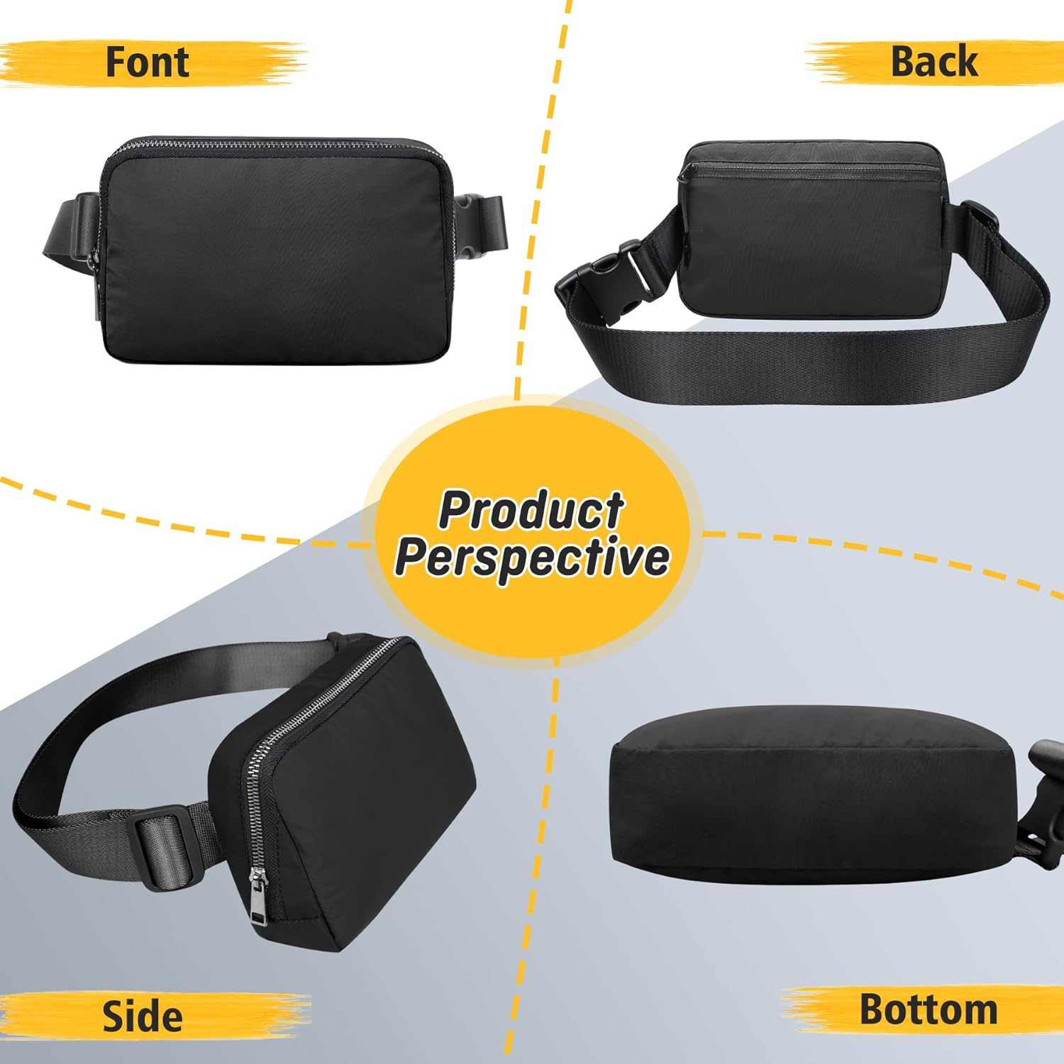 ZOMAKE Fanny Pack for Men and Women, Slim Belt Bag Water Resistant Waist Bag Pack for Travel Hiking Running Cycling Outdoor Sports image number 1