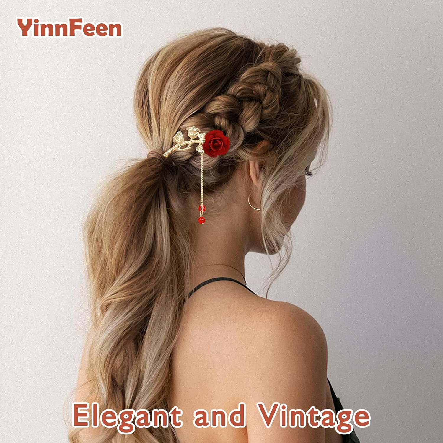 Yinnfeen 10 Pcs Chinese Hair Stick, Silver and Gold Vintage Hair Chopsticks, Retro Chinese Hanfu Hair Pin Flower Butterfly Dangle Tassel Hair Stick for Women Hair Styling Accessories