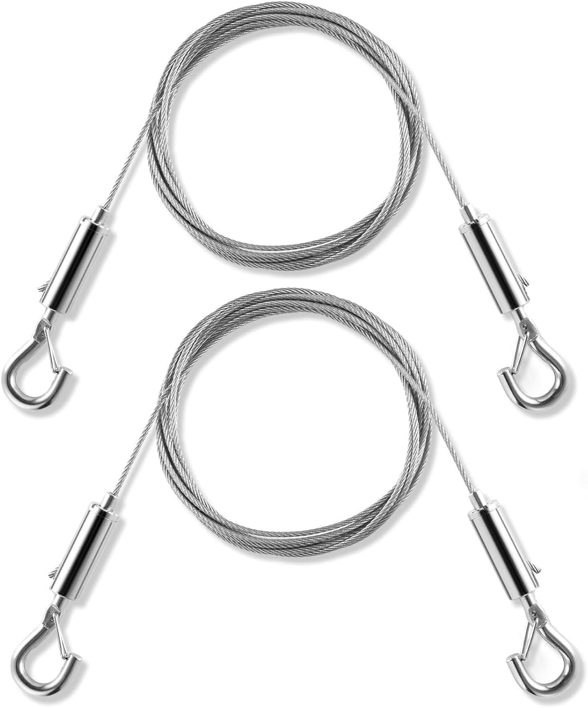 LORJE 2 PCS Adjustable Picture Hanging Rope Kit,1.5Mm Heavy Duty Stainless Steel Rope for Mirror Hanging Wire Kit Hardware, Billboards Hold up to 30Kg (2 Meters) image number 4