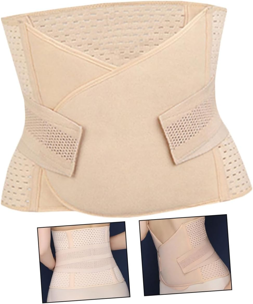 SHERCHPRY Postpartum Belly Band Recovery Wrap Tummy Control Shapewear Breathable Mesh Girdle Support Belt for C Section and Natural Birth Khaki image number 5