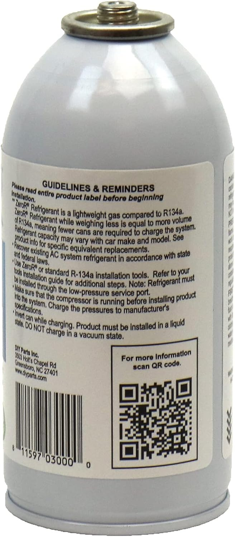 Zeror&reg; AC Refrigerant | R134A Replacement | 3 6Oz Cans for AC Recharging image number 3