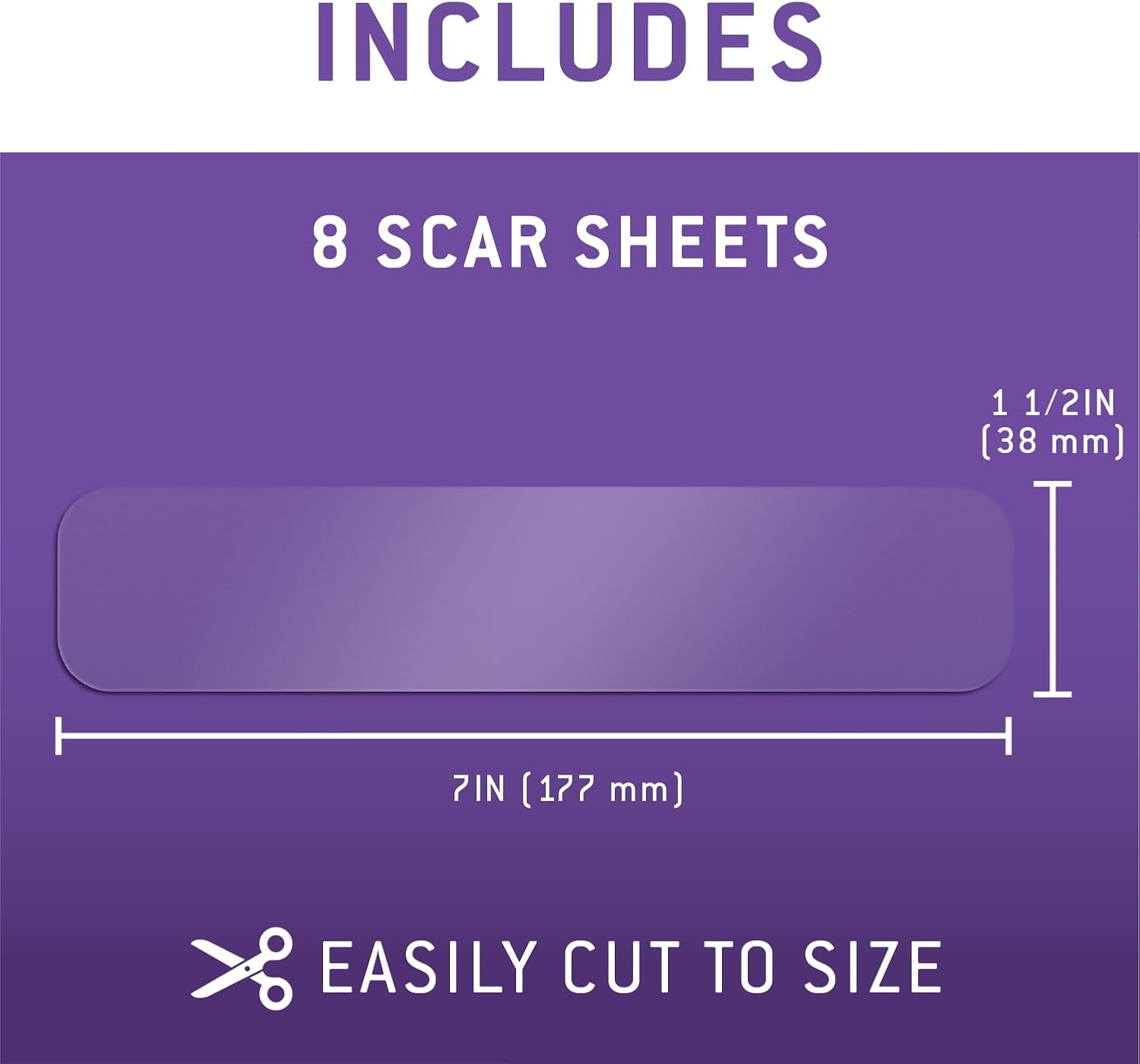 Care Science C Section Recovery Silicone Scar Sheets 1.5In X 7In 8Ct | Reuseable Scar Sheets for Reducing the Appearance of C-Section, Keloid, and Acne Scars image number 6