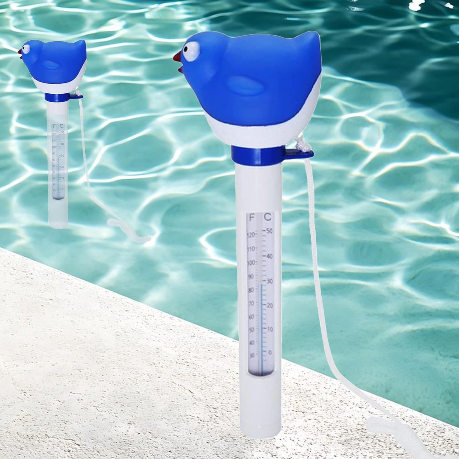 Floating Water Gauge | Baby Floating Hot Water Temperature Meter,Easy Read Portable Monitor with String Waterproof Bathtub Accessories for Swimming Ponds Aquarium - Yellow image number 7