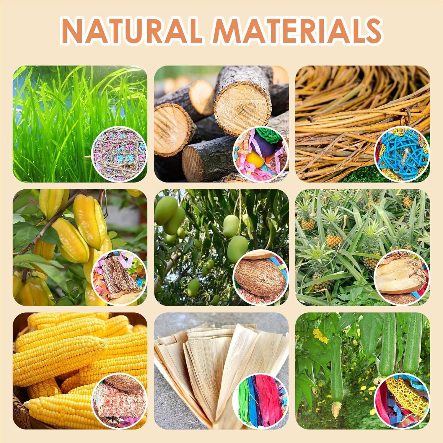 Celblisora Bird Toys for Parakeets,Conure Toys, Bird Grass Mat,Bird Swings Parrot Climbing Hammock,Cockatiel,Sun Conure, Lovebird, Budgie,Small Birds image number 5