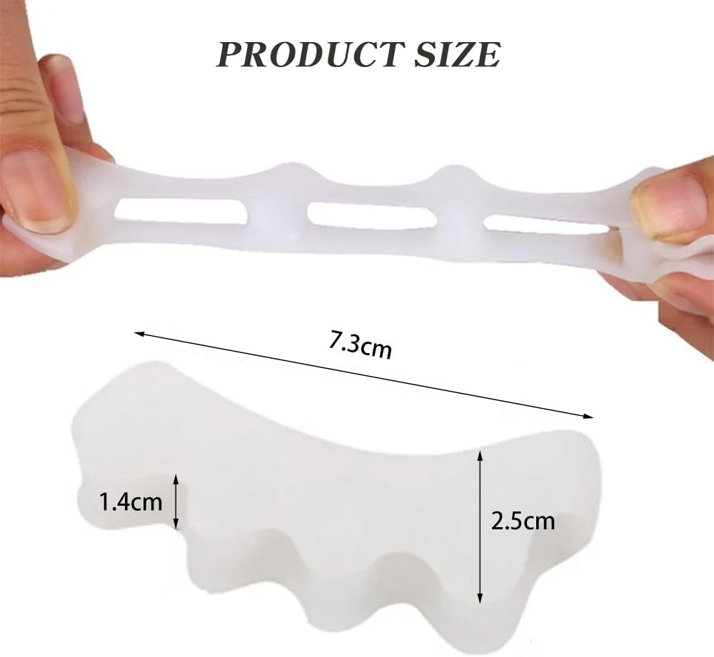 QISANKEE Silicone Toe Spacers, Toe Separators for Correct Toes Alignment, Soft Gel Toe Spacers to Correct Bunions and Restore Toes to Their Original Shape, Hammer Toe Straightener for Plantar Fasciitis for Women & Men image number 3