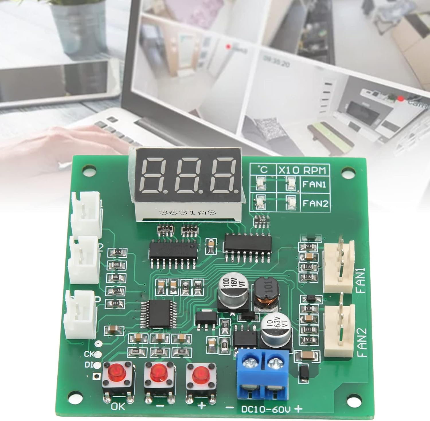 Dual PWM Channel Fan Channel Controller PWM Controller Internal Fan Speed for Internal Components of The, DC10-60V image number 4