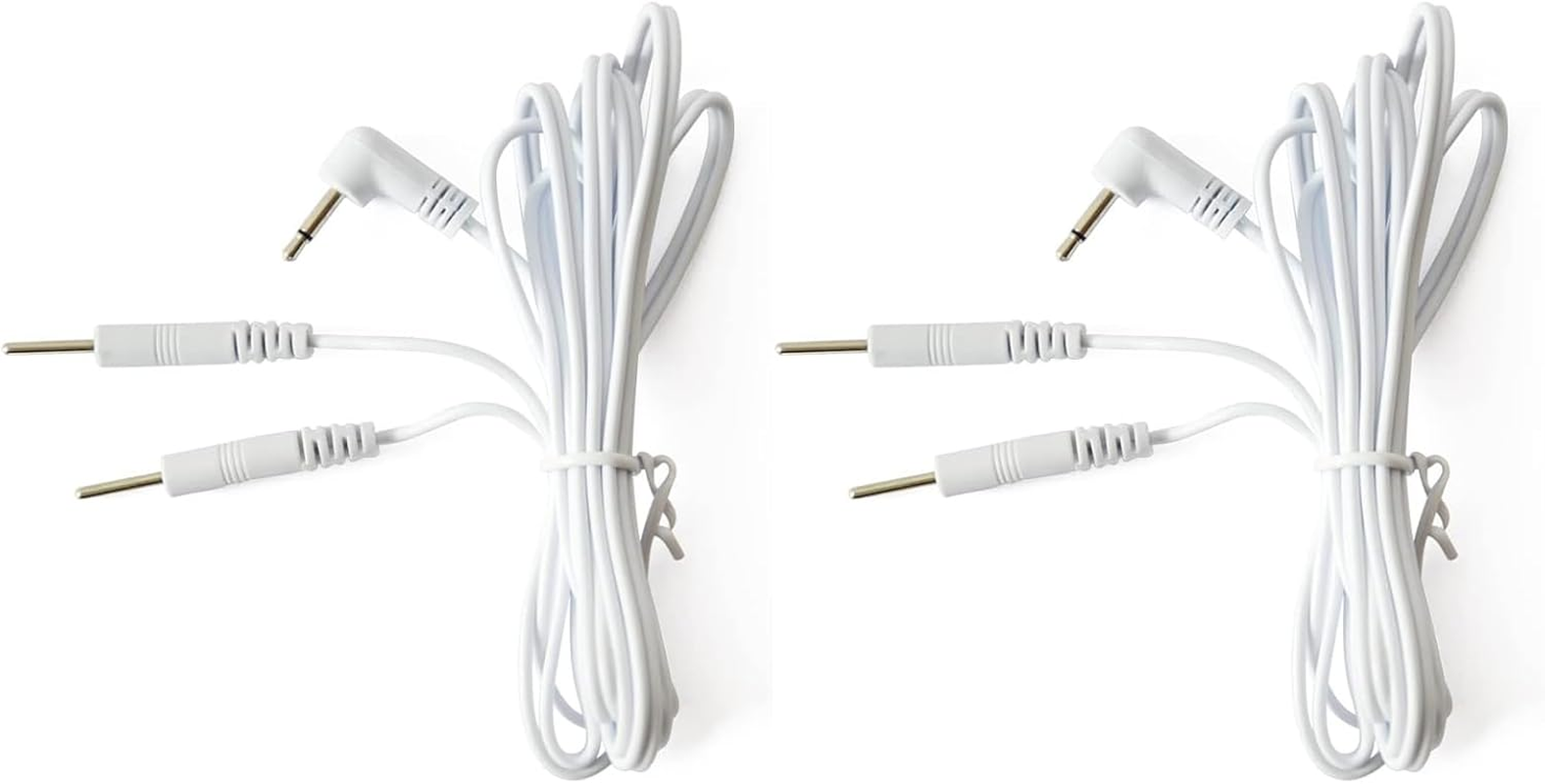 1 Pair 120CM Tens Electrode Lead Wires Jack 3.5Mm Plug - Electrode Lead Wires with 2.0Mm Pin Connection for Tens Machine Pads Tens Machine White (Secure Connection) image number 3