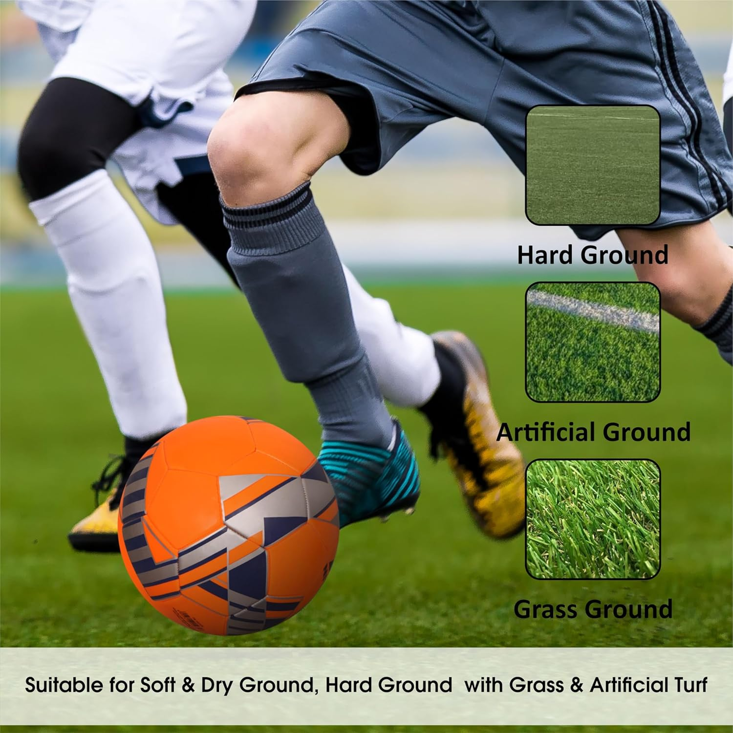 Nivia Blade Size 3 Football - Orange/Pvc Outer | Machine Stitched | Durable Training Ball | Ideal for Matches | Soccer Gear image number 2