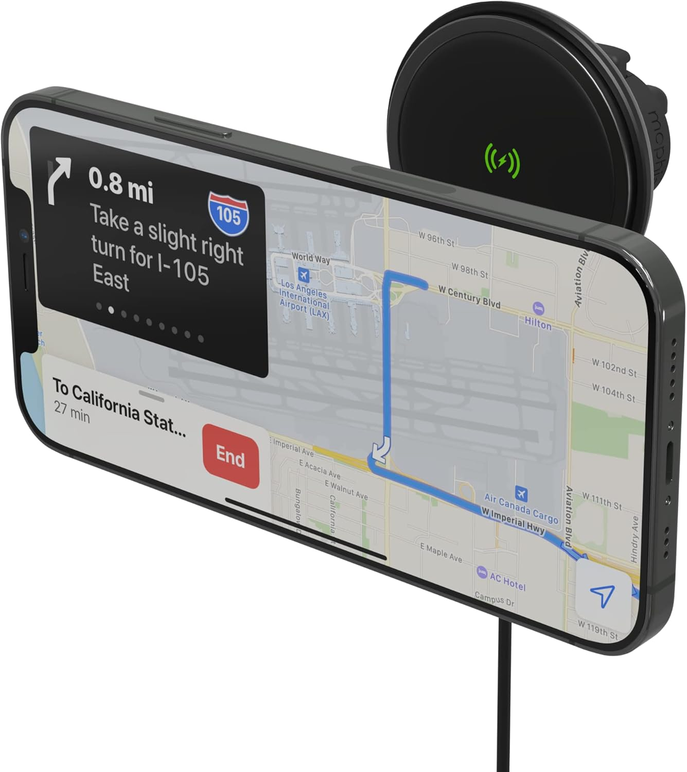 Mophie Wireless Charging Air Vent Car Mount, Black image number 3