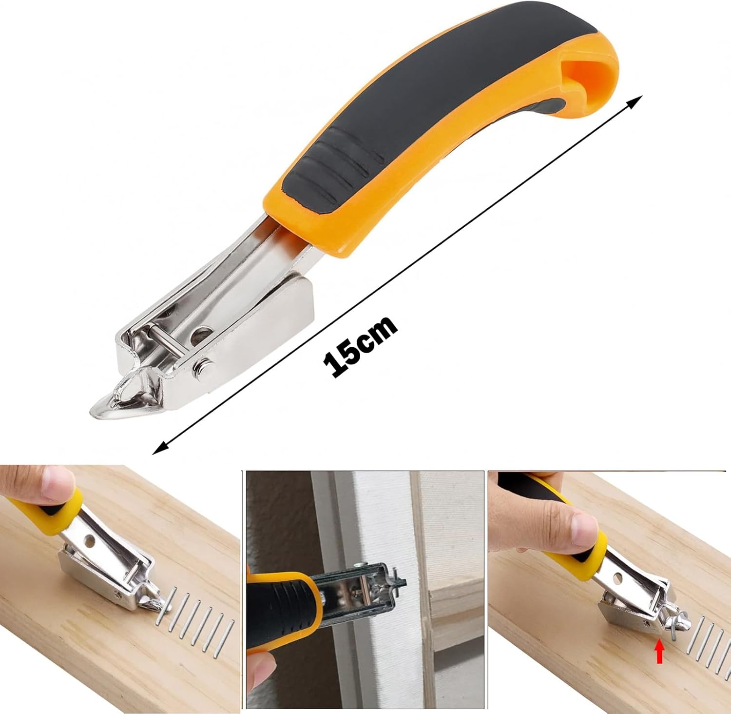 Upholstery 3 in 1 Staple Gun Heavy Duty, with 3000 Staples, Remover, Manual Brad Nailer Power Adjustment Stapler Gun for Wood,Craft,Wire,Cable,Fabric,Furniture,Diy