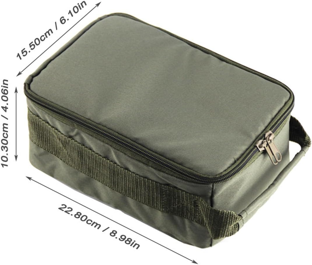 AIMALL Fishing Reel Storage Bag with Dividers, Durable Portable Dacron Bait Organizer for Spools Reels Tackle Accessories, 8.98X6.10X4.06In image number 2