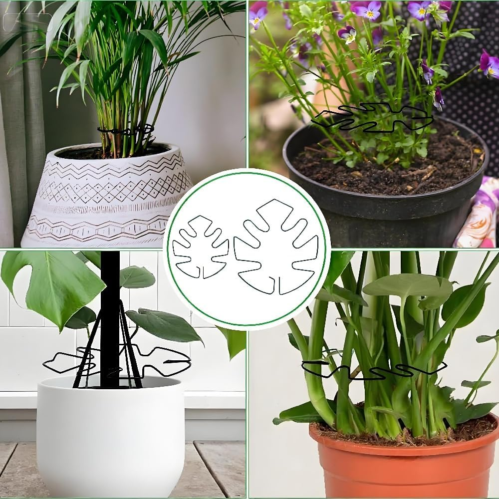 6PCS Turtle Shell Bamboo Clamp Set Durable Plant Stem Support, Grapple Holder & Stabilizer for Garden Flowers, Vegetables,Outdoor Gardening Tools for Thriving Growth (Black) - Black image number 5