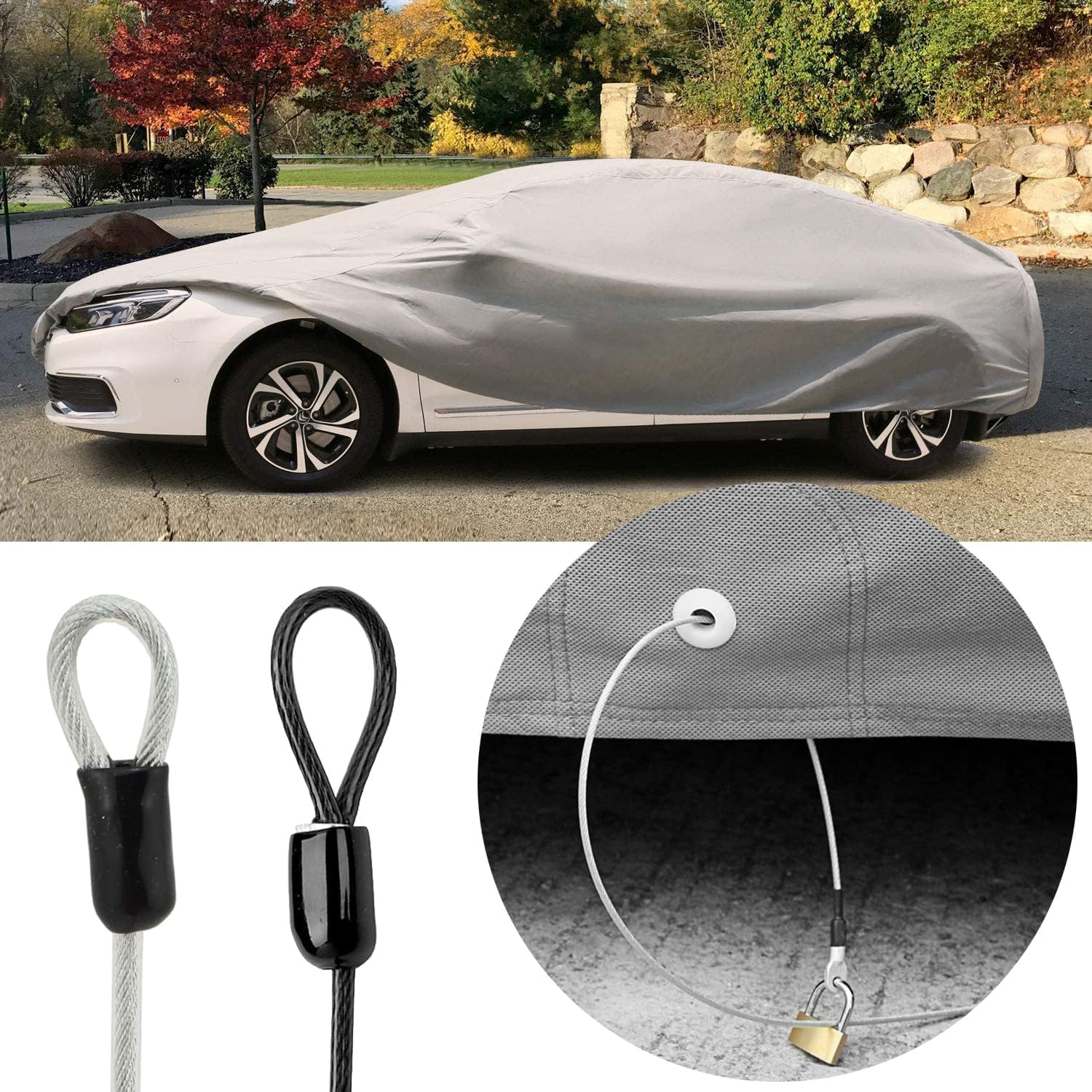 HENWUBEI Stainless Steel Safety Cable Lock, Outdoor Clothesline, Outdoor Travel Security Cable Lock, 200Cm 4Mm Braided Steel Coated Safety Cable Luggage Lock. image number 5